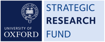 Strategic Research Fund written on a blue background next to the University of Oxford logo
